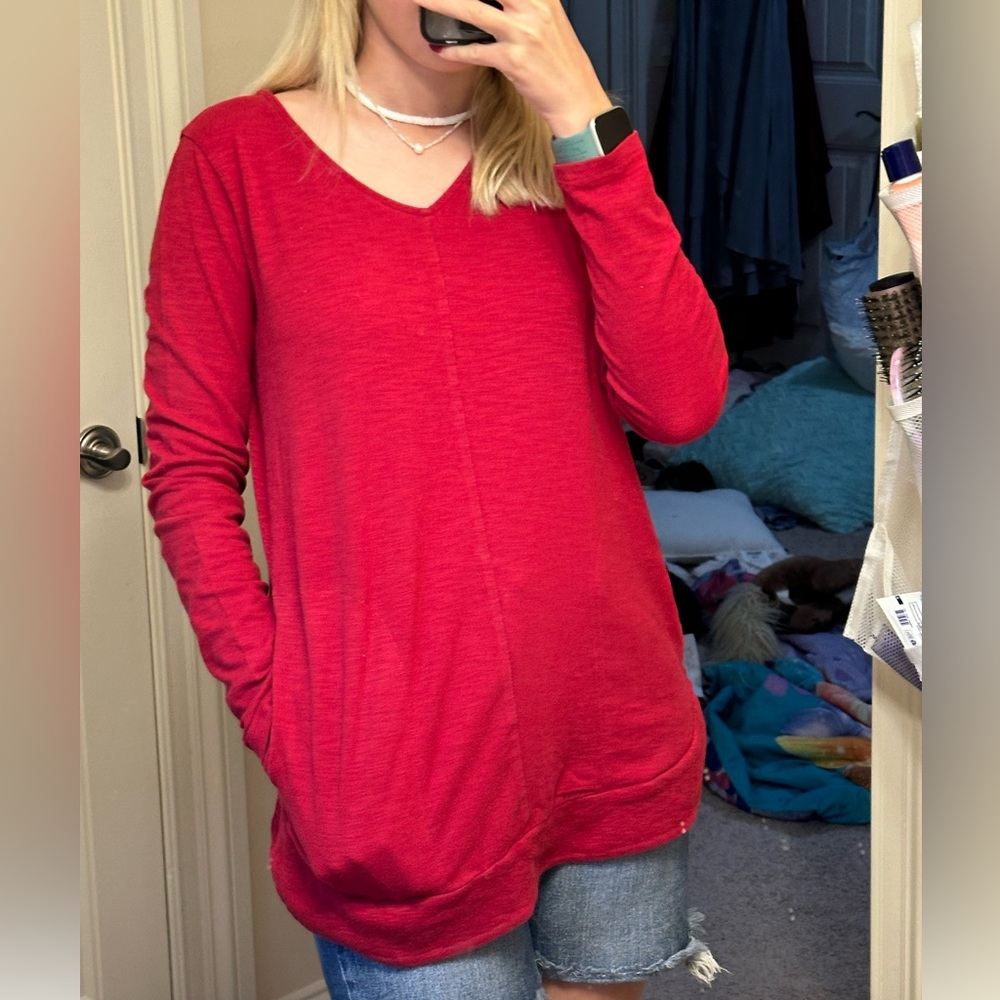 J. Jill Red Sweater With Pockets | Size XS But Fits S Too